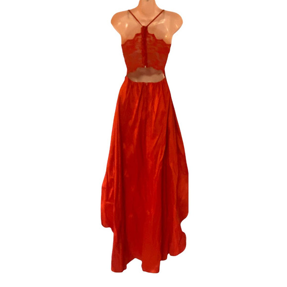 B. Darlin Taffeta Lace High Low Red Cocktail Party Formal Dress Evening Gown - Picture 6 of 15